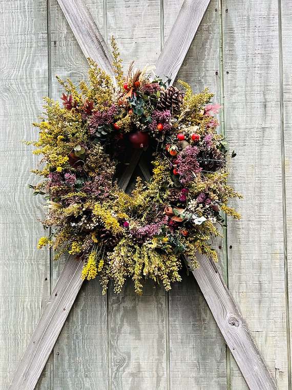 Heather & goldenrod wreath